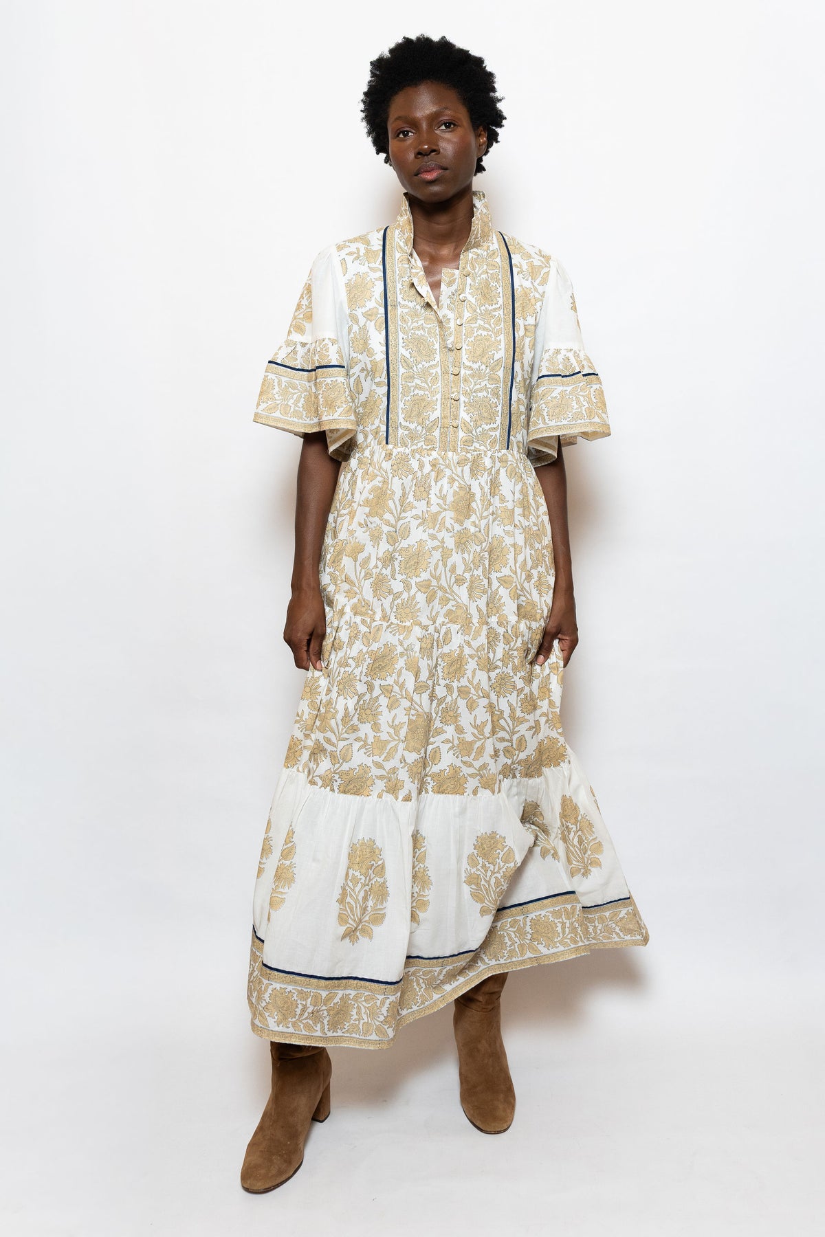 Hamilton Kaftan | Chino/Navy Vintage Lily