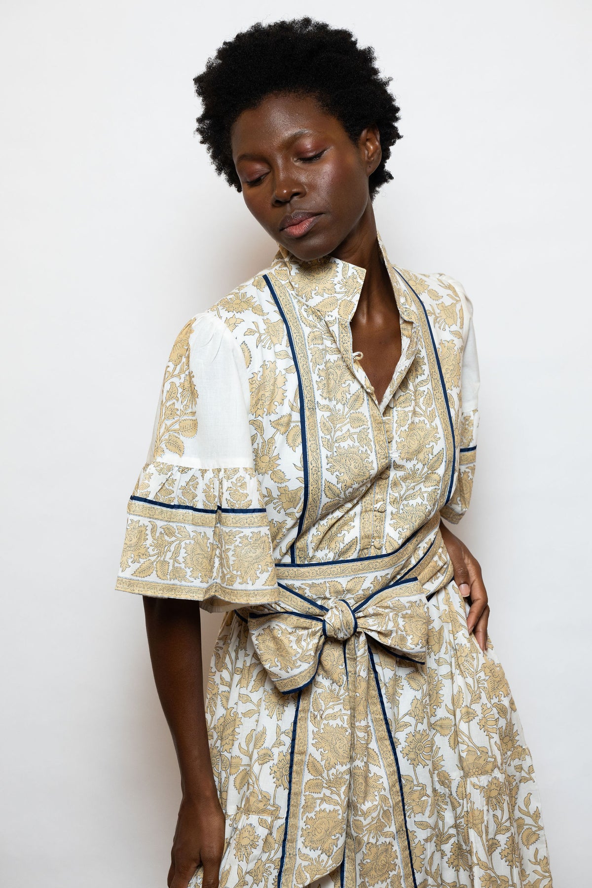 Hamilton Kaftan | Chino/Navy Vintage Lily