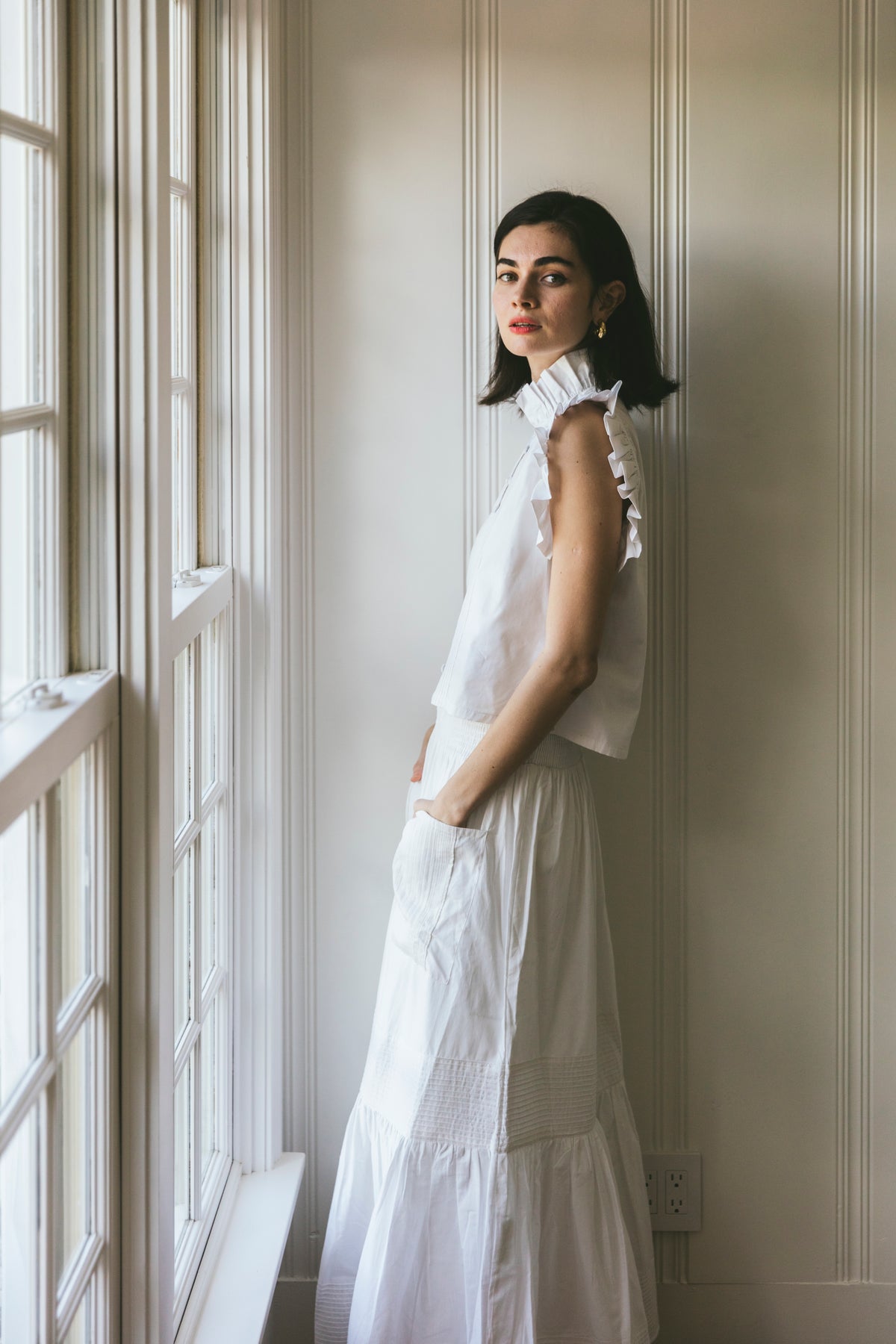 Fairfield Top | White Poplin
