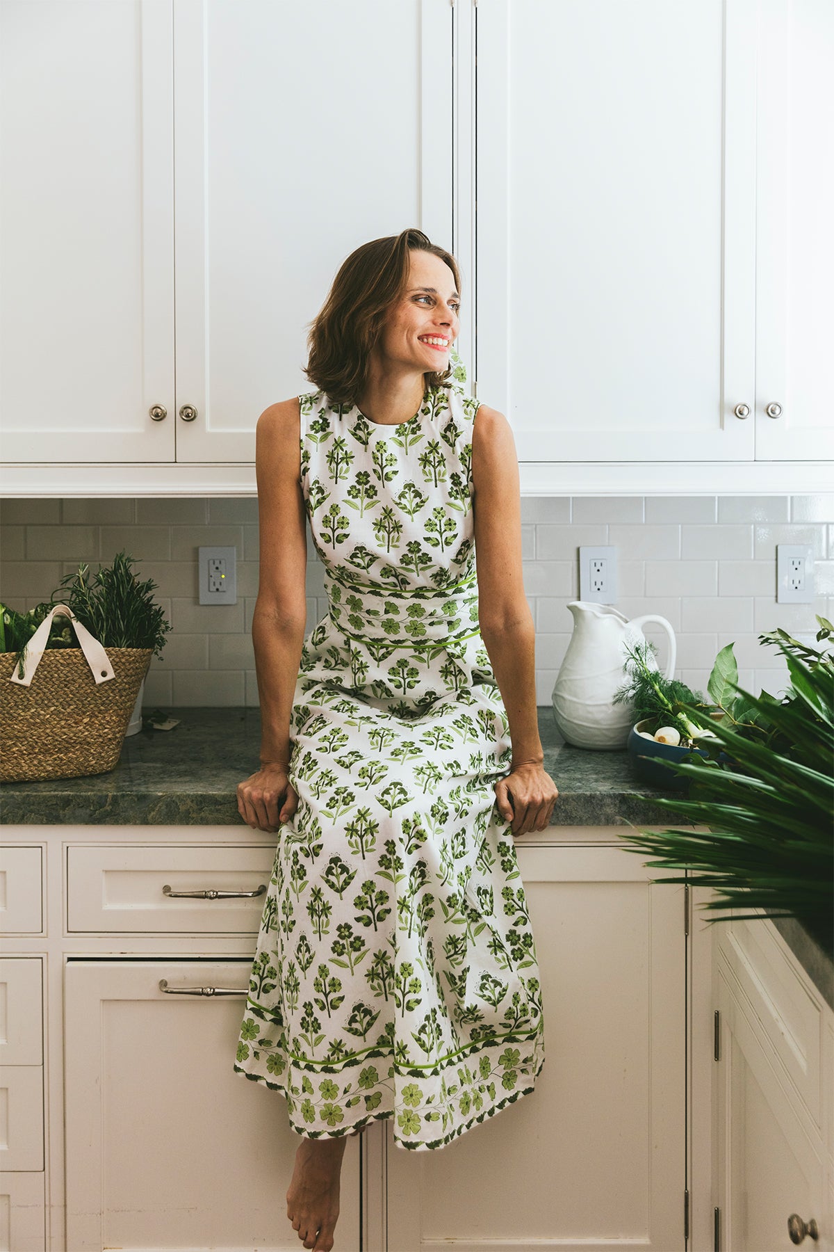 Tibi Dress | Chartreuse/Sage Provence