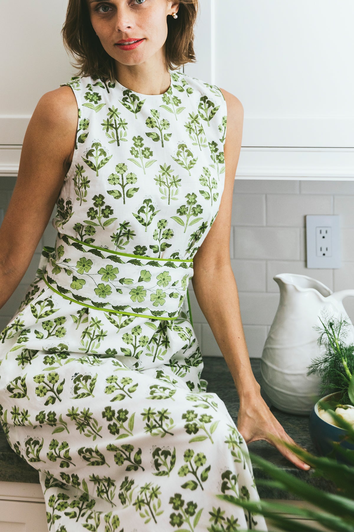 Tibi Dress | Chartreuse/Sage Provence