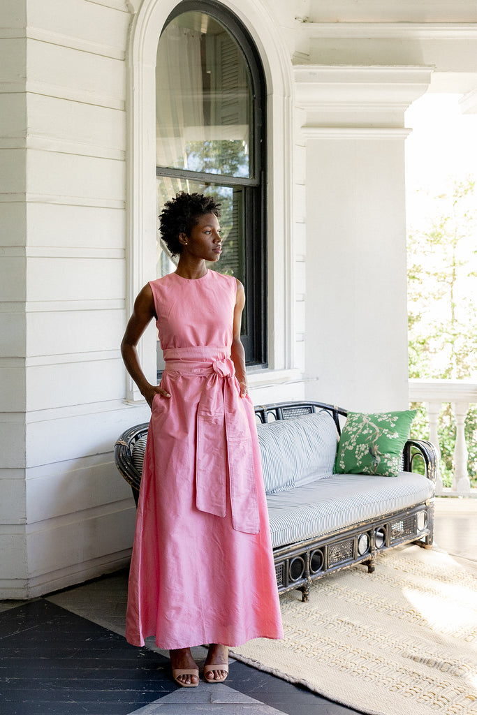 Tibi Dress | Coral Pink Silk Taffeta