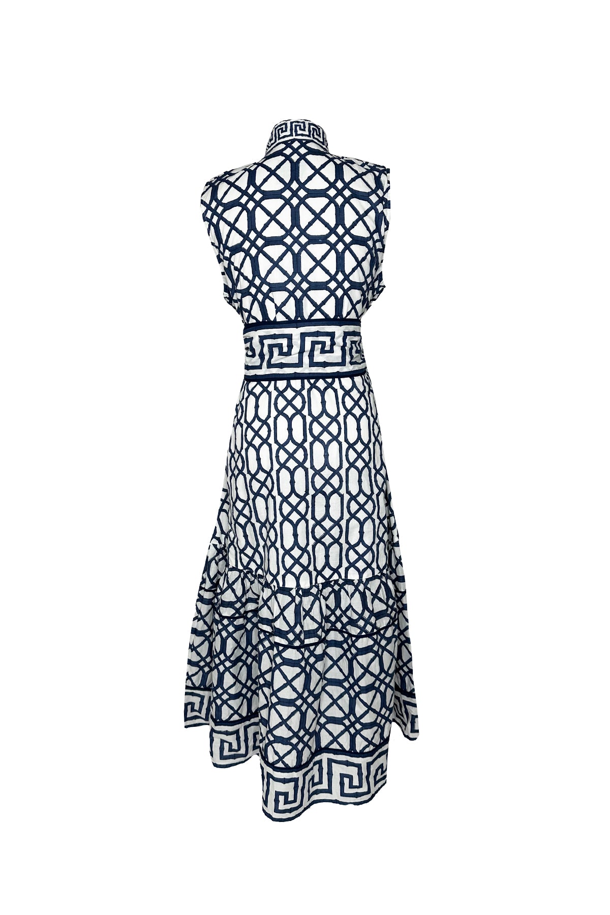 Sleeveless SUE SARTOR Flounce | Navy Bamboo