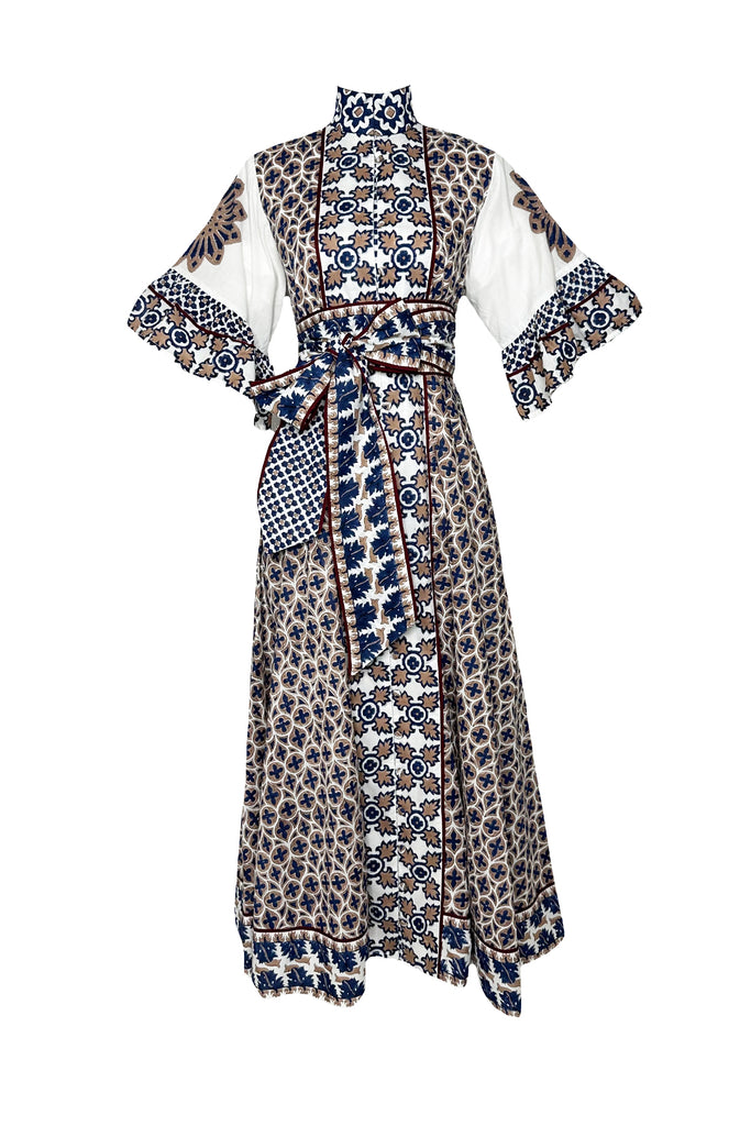 Palladio Kaftan | Mocha/Navy Piazza