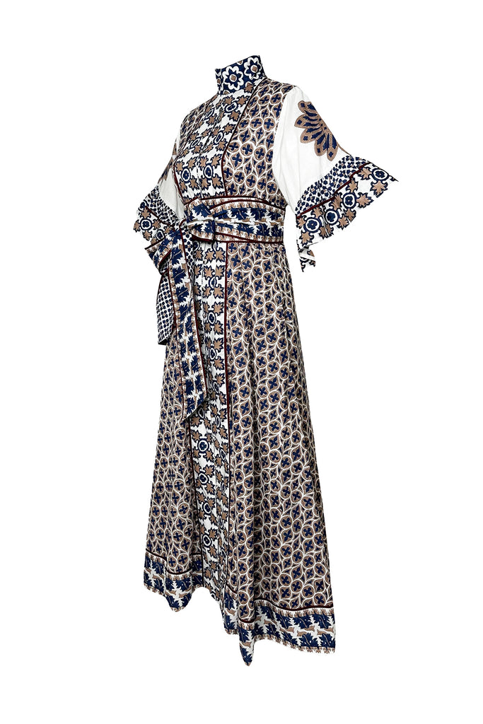 Palladio Kaftan | Mocha/Navy Piazza