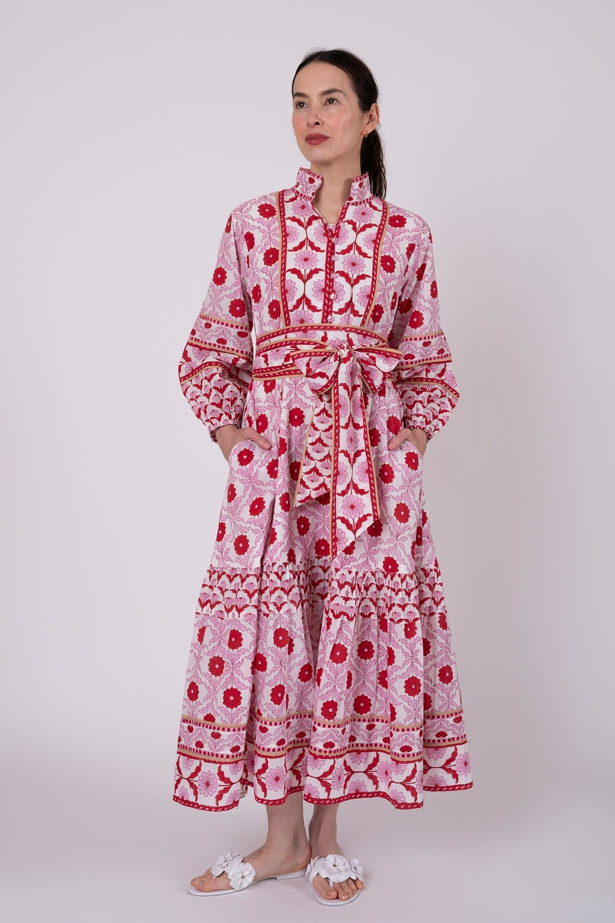 SUE SARTOR Flounce | Red/Blush Cosmos