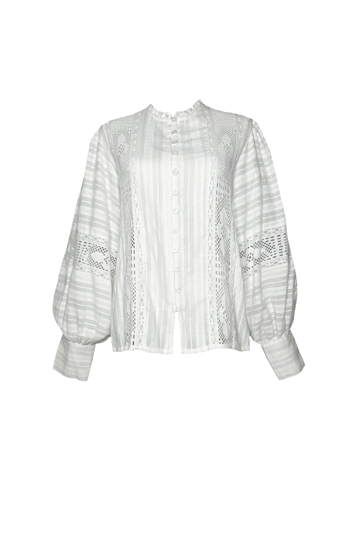 Crochet Ribbon Lace Top | White – SUE SARTOR