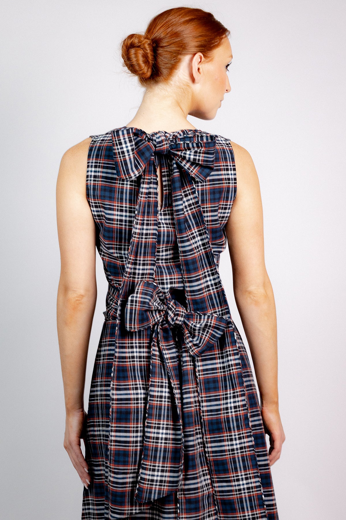 Tibi Gown | Onyx/Garnet Highland Glen Plaid