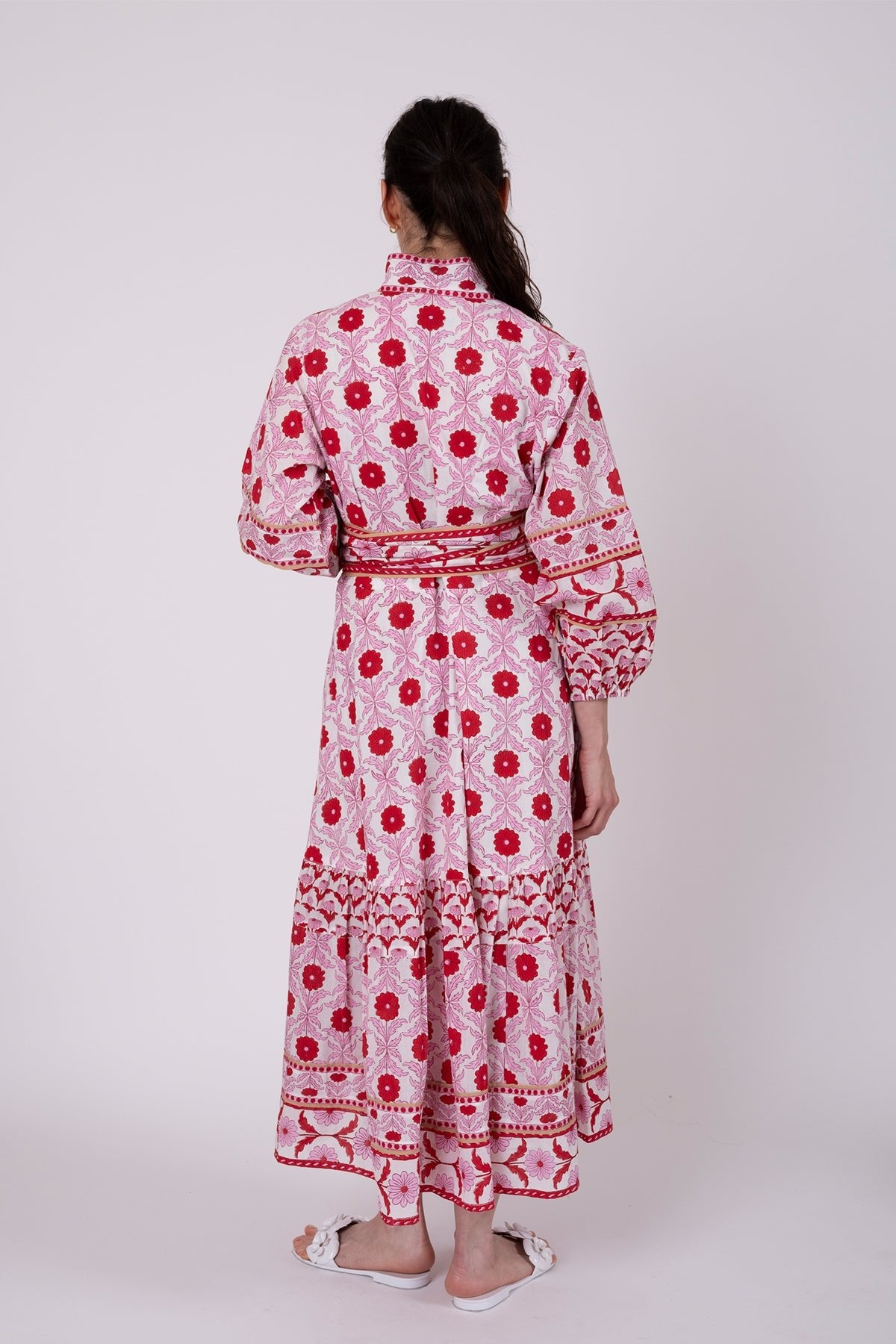 SUE SARTOR Flounce | Red/Blush Cosmos