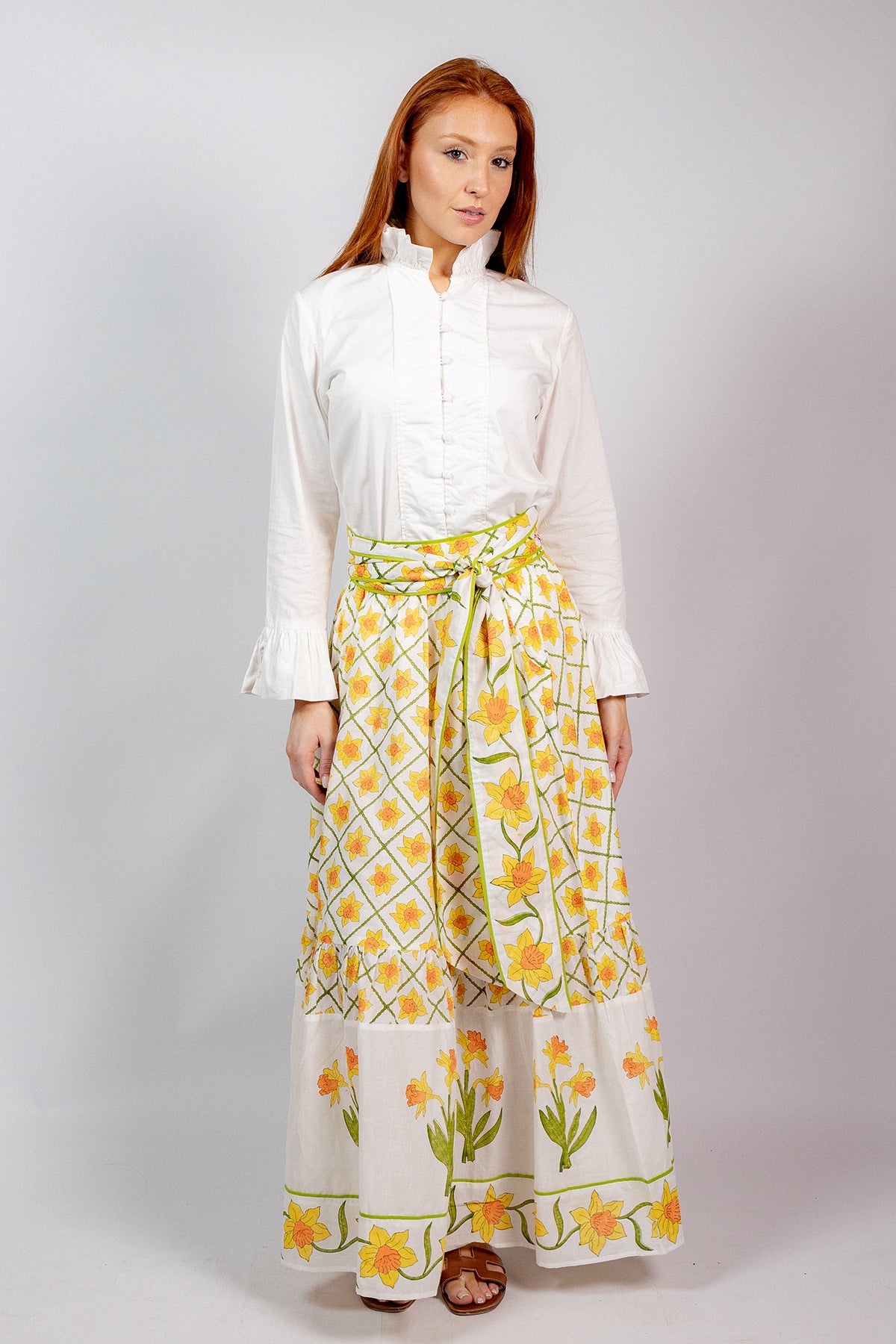 SUE SARTOR Flounce Skirt | Sunshine Daffodil