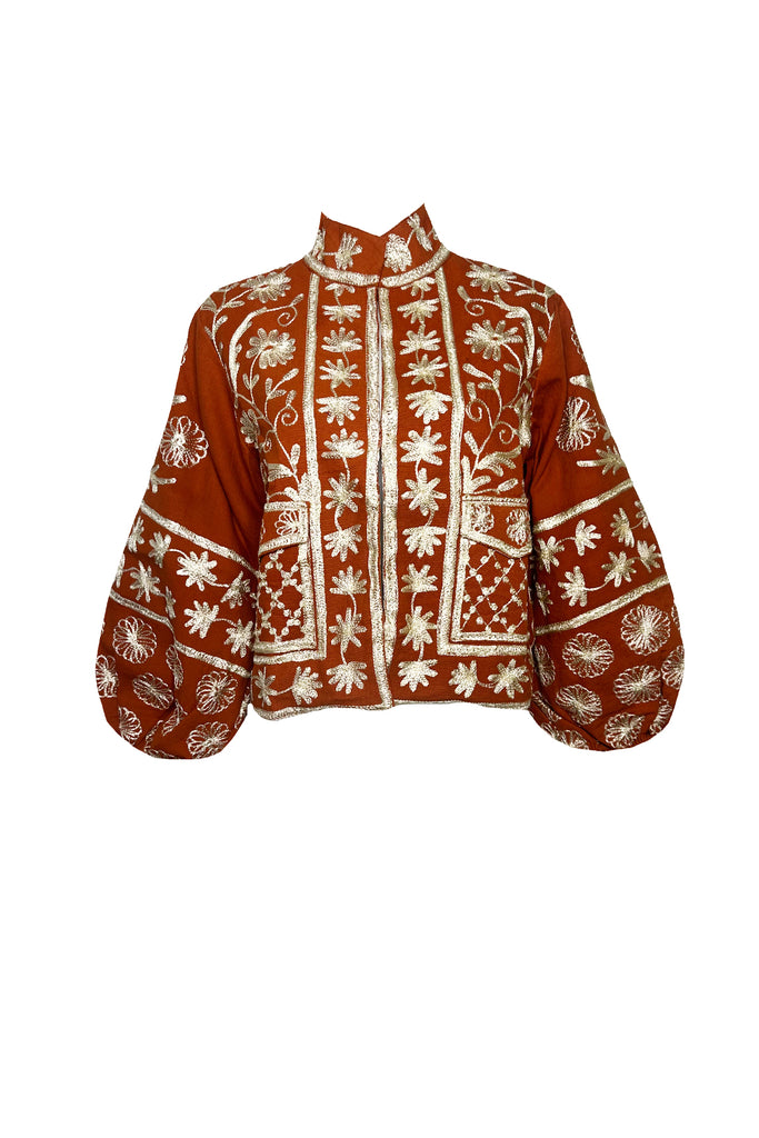 Suzani Blouson Jacket | Terracotta