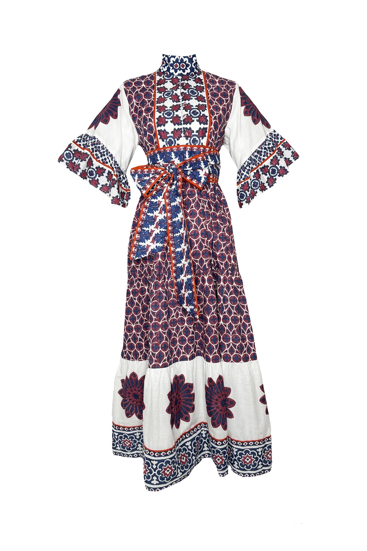 Hamilton Kaftan | Burgundy/Navy Piazza