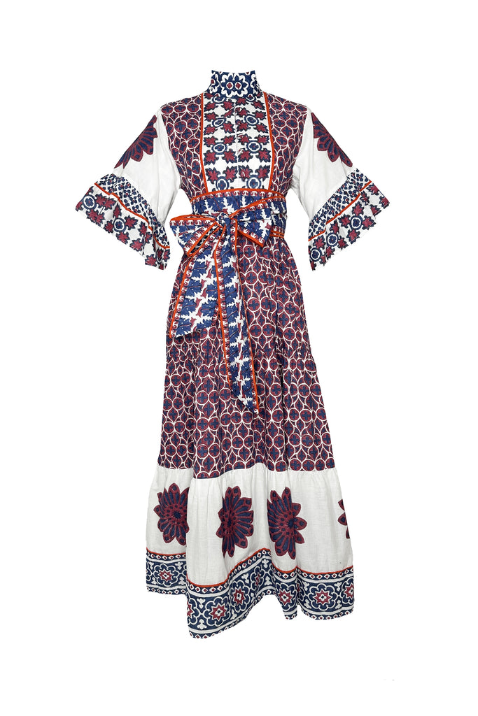 Hamilton Kaftan | Burgundy/Navy Piazza