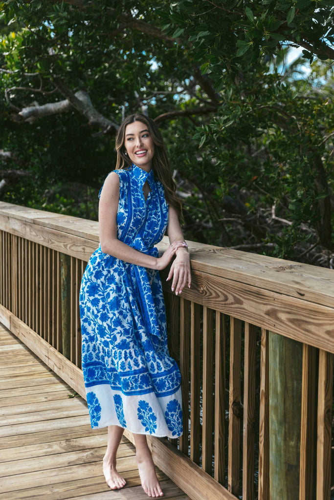 capri blue dress Capri Blue Midi Dress Blue / Small