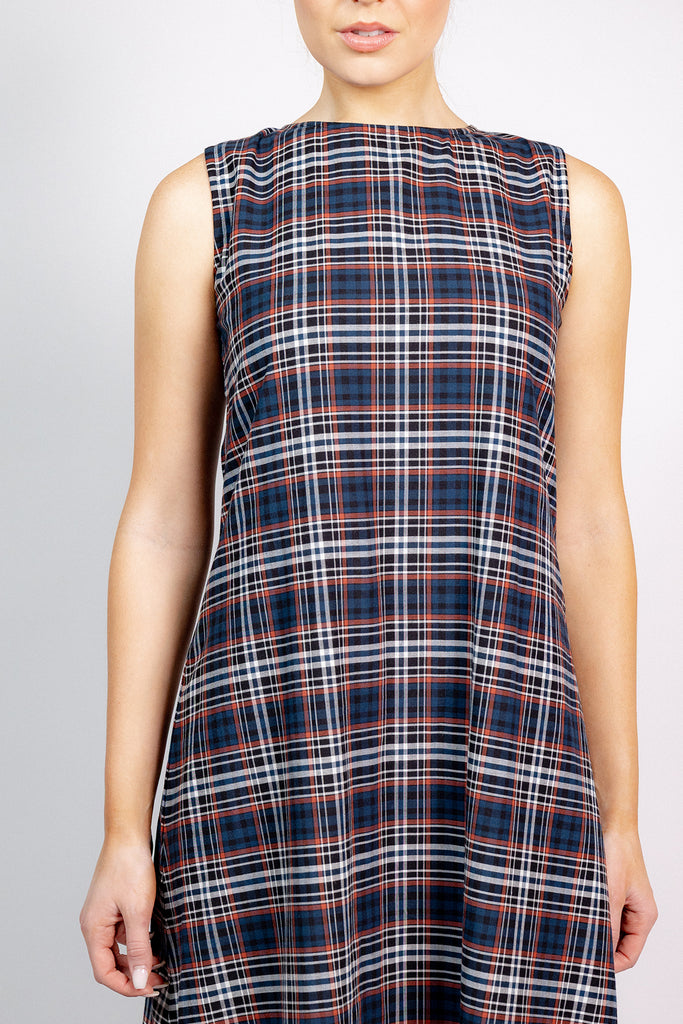 Tibi Gown | Onyx/Garnet Highland Glen Plaid