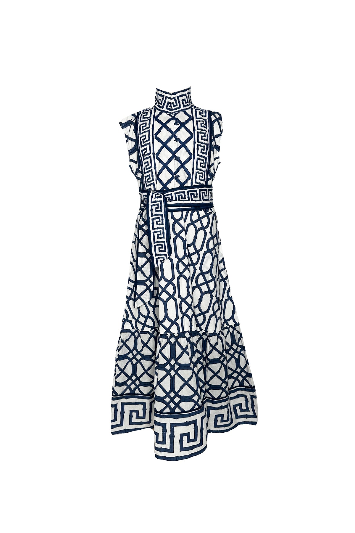 Little Girl’s Sleeveless SUE SARTOR Flounce | Navy Bamboo