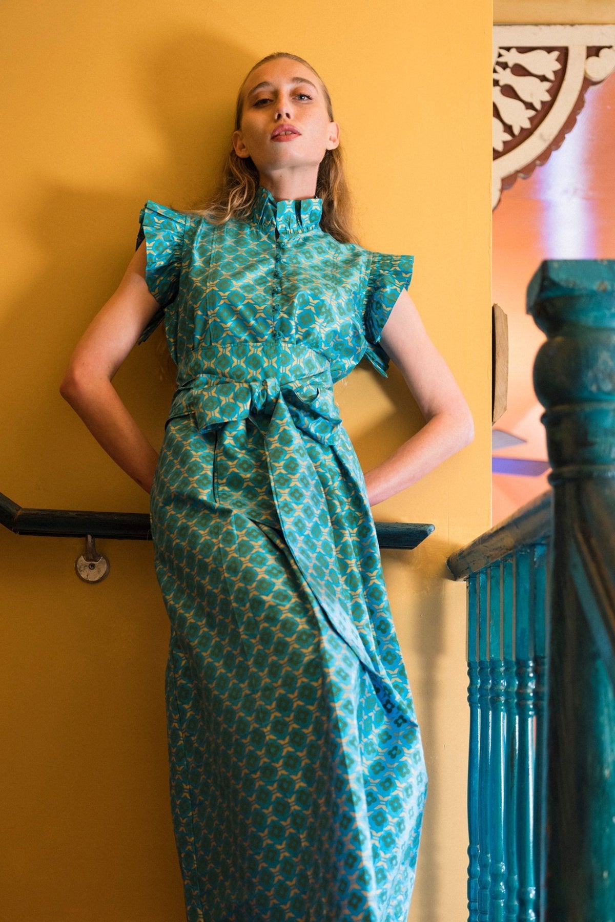 Fairfield | Peacock Taffeta Emerald/Gold Quatrefoil
