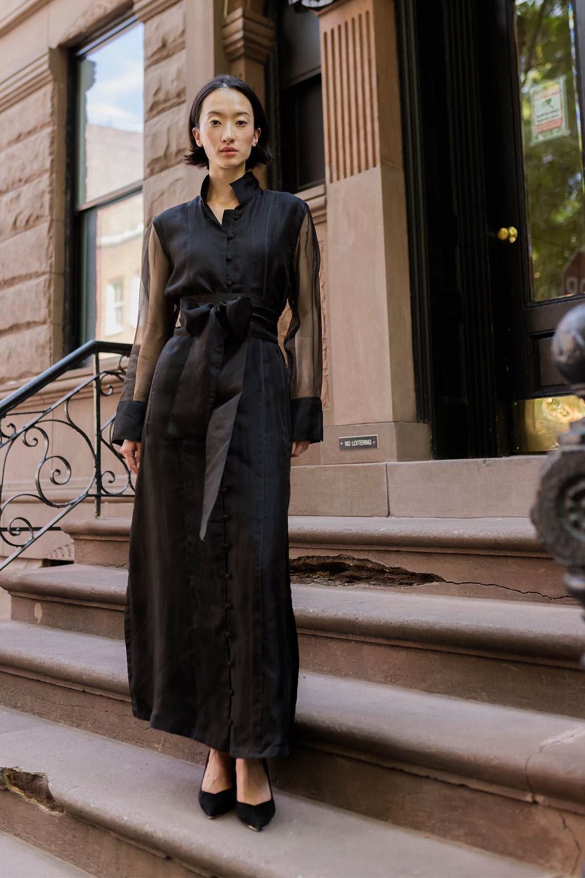 Marrakech Kaftan | Black Silk Organza