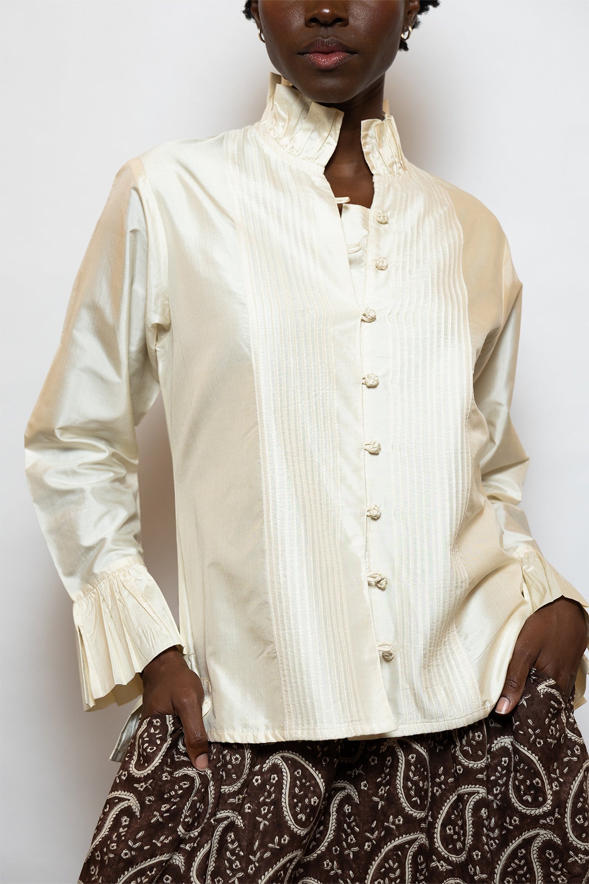 Montalcino Tunic | Ivory Silk Taffeta