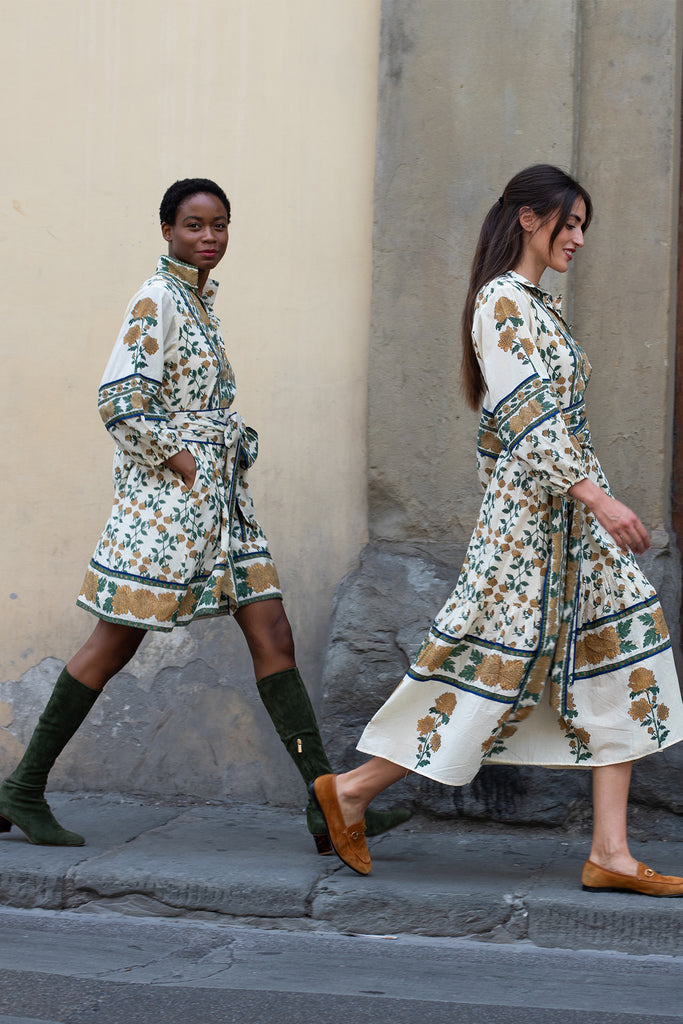 SUE SARTOR Flounce Shorty | Honey/Olive Mum