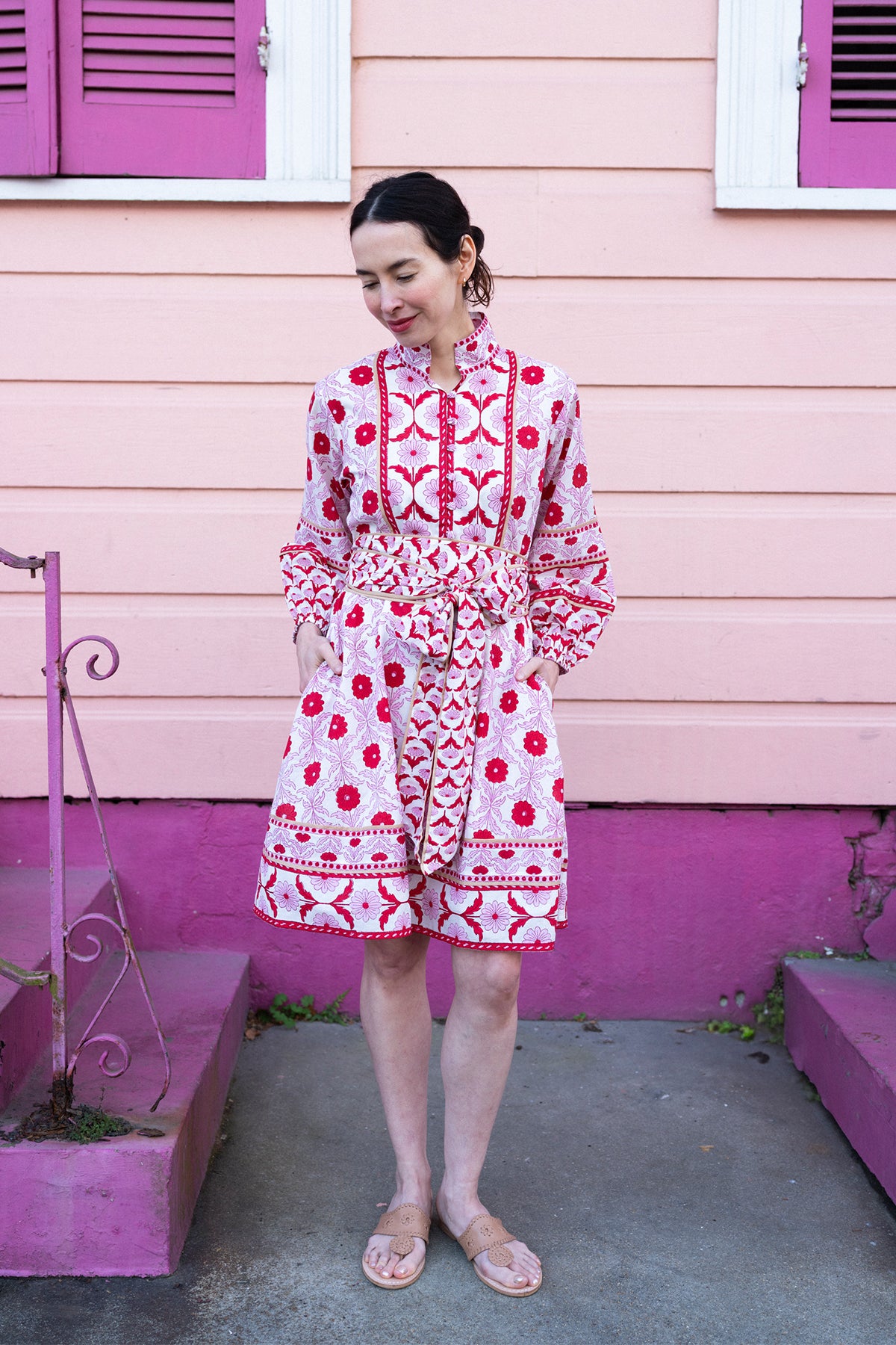 SUE SARTOR Flounce Shorty | Red/Blush Cosmos