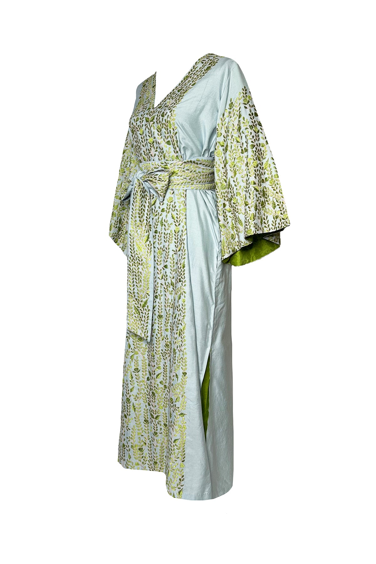 SS Kaftan | Robins Egg Blue/Chartreuse – SUE SARTOR