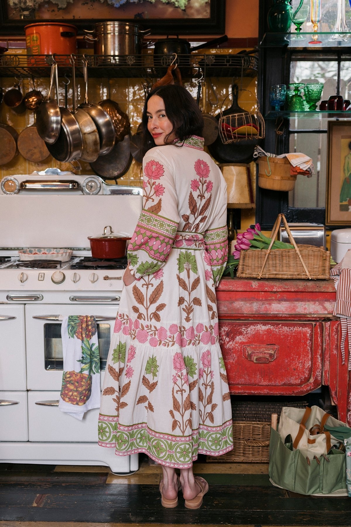 SUE SARTOR Flounce | Pink/Peridot Dahlia