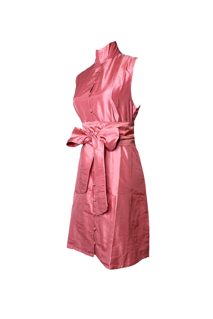 Sleeveless Marrakech Mini | Coral Pink Silk Taffeta