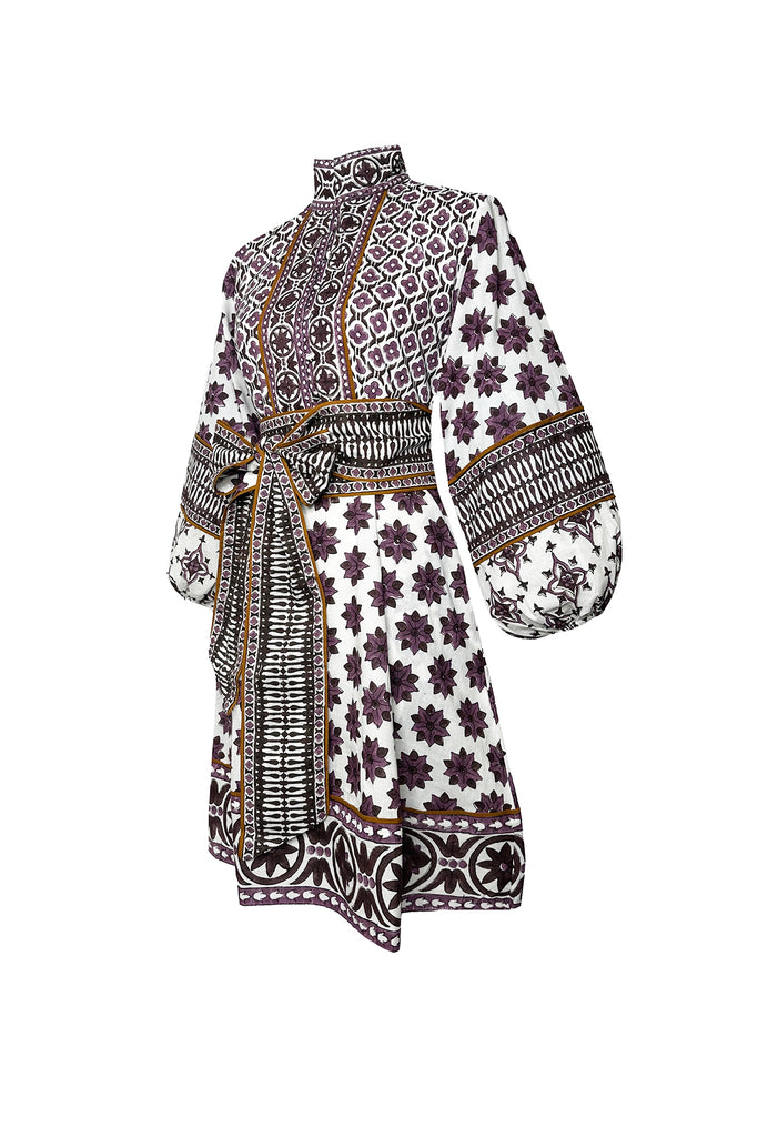 SUE SARTOR Flounce Shorty | Plum/Espresso Fiore