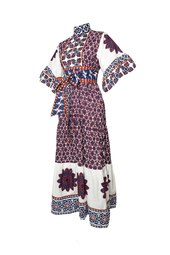 Hamilton Kaftan | Burgundy/Navy Piazza