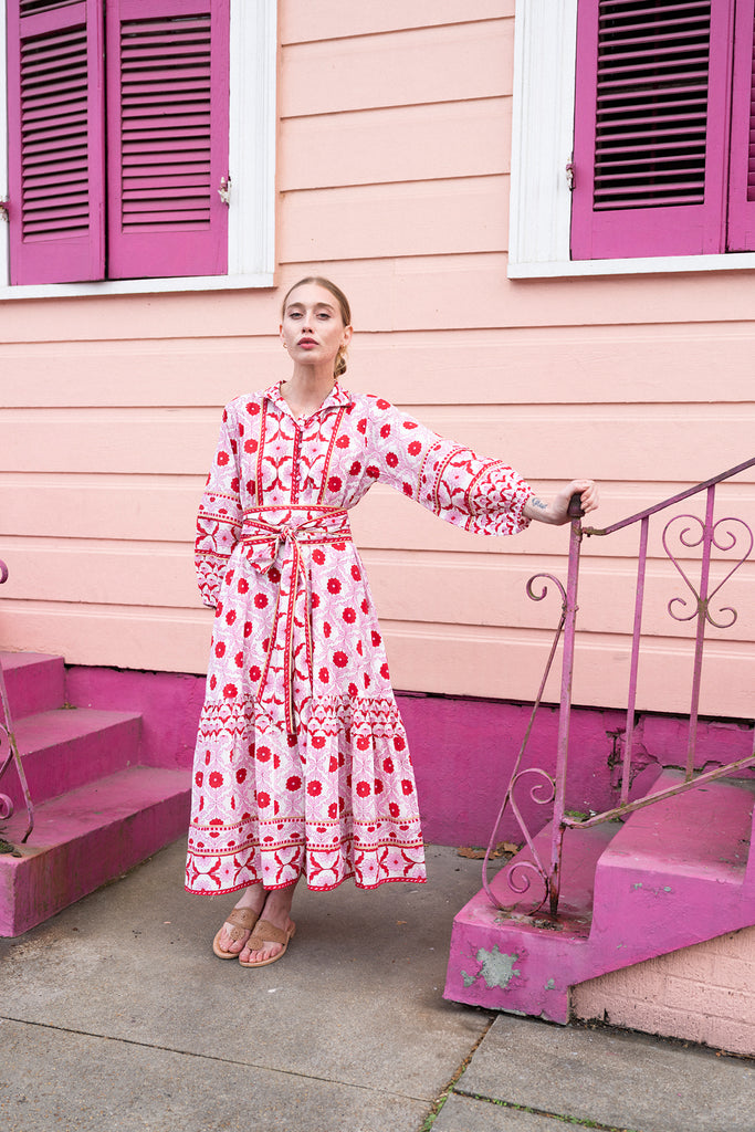 Flounce Dress - Full Length, Long Sleeve | Easy, Elevated  SUE SARTOR