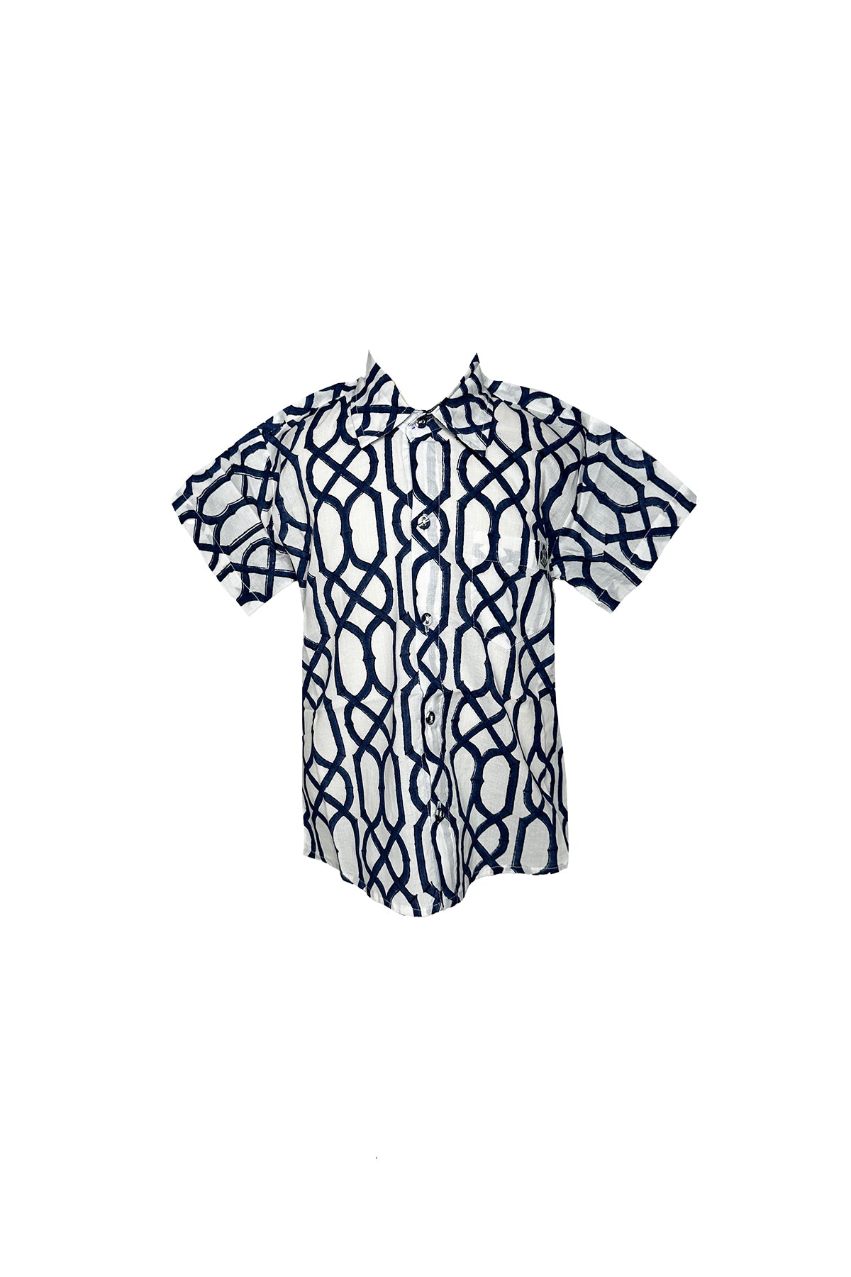 Little Boy's Cabana Shirt | Navy Bamboo