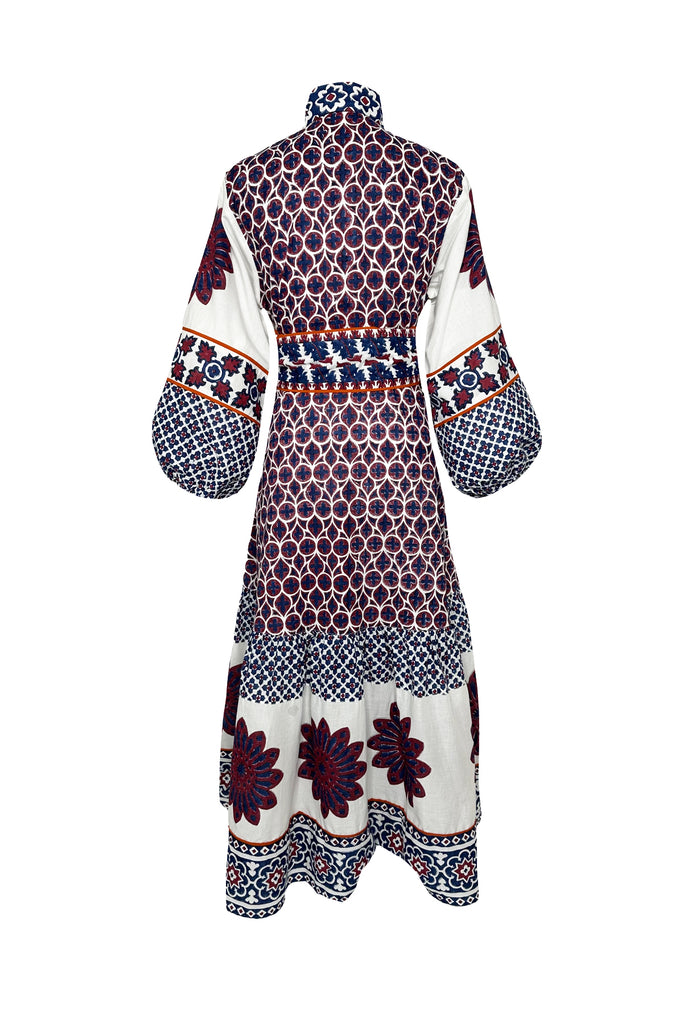 SUE SARTOR Flounce | Burgundy/Navy Piazza