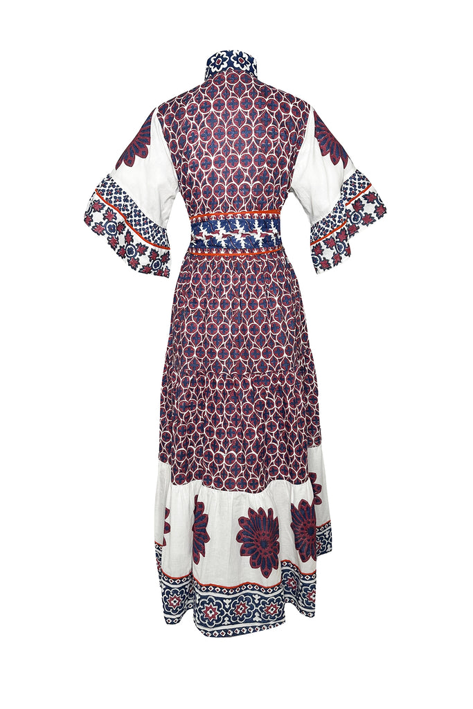 Hamilton Kaftan | Burgundy/Navy Piazza