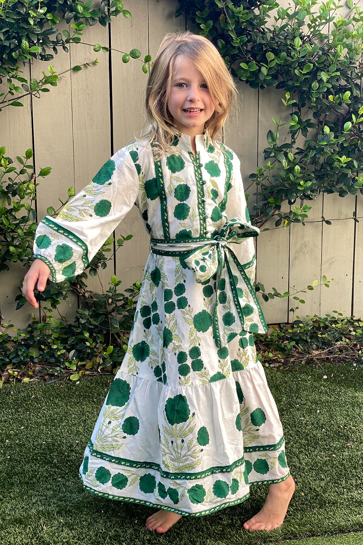 Little Girl’s SUE SARTOR Flounce | Emerald Green SUE SARTOR Marigold