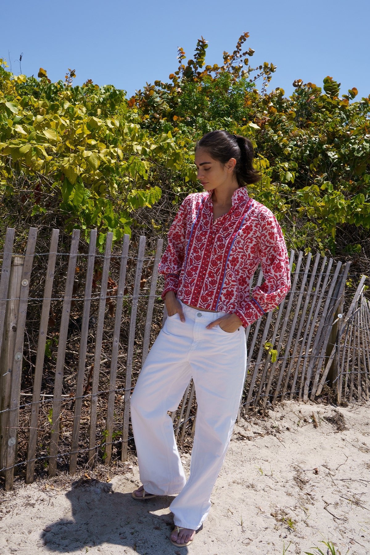 Boxy Balloon Sleeve Top | Cherry Victorian Frieze
