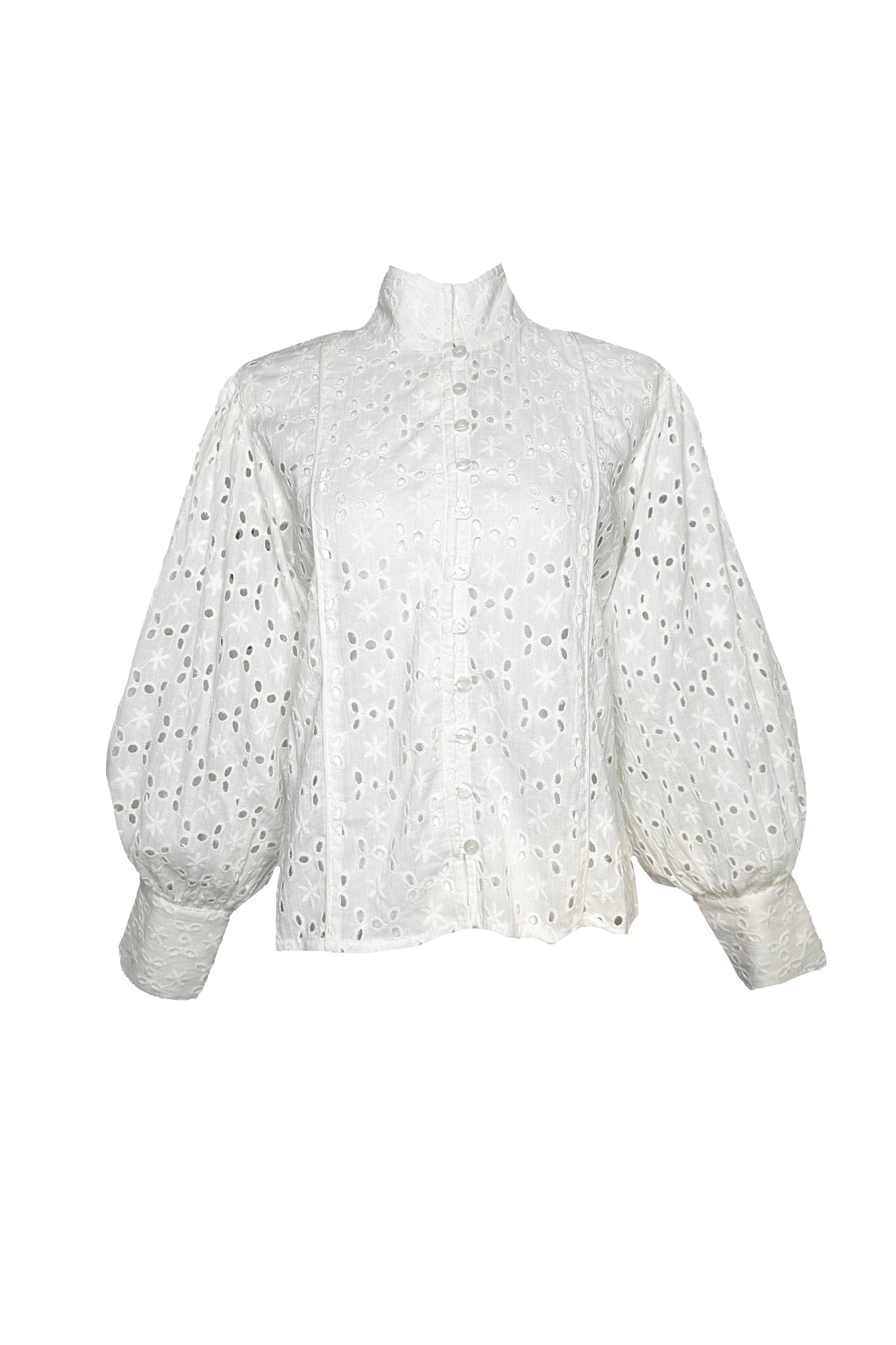 Boxy Balloon Sleeve Top | Floral Eyelet Trellis – SUE SARTOR