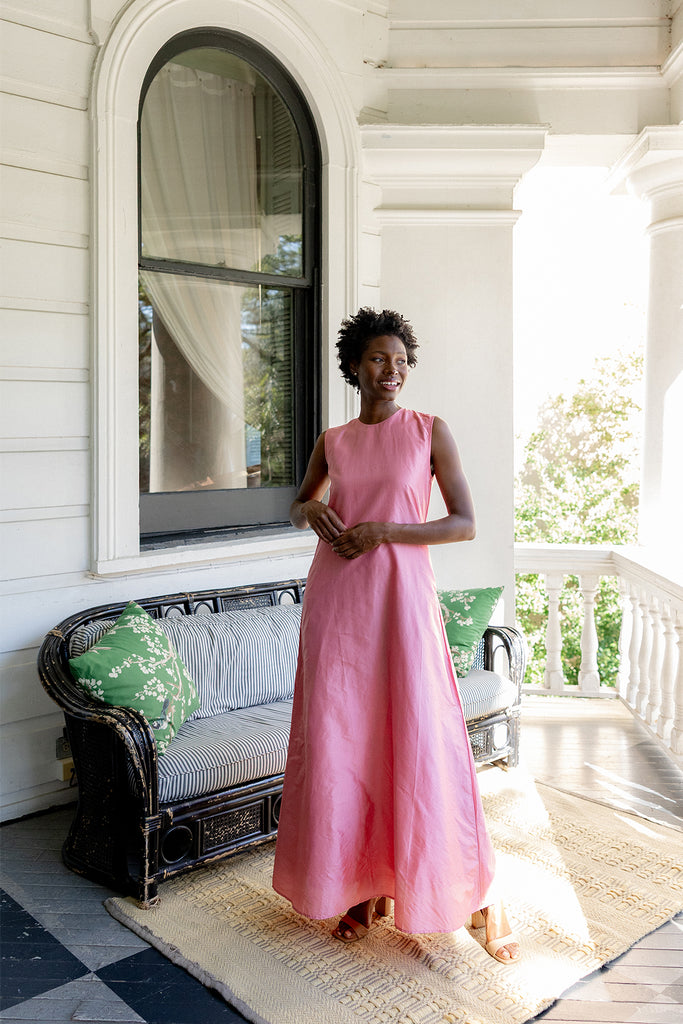 Tibi Dress | Coral Pink Silk Taffeta
