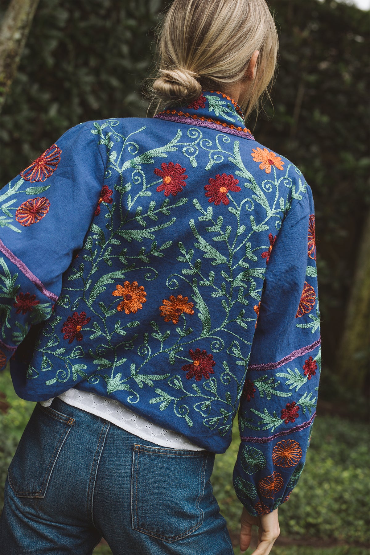 Suzani Blouson Jacket | Navy/Multi