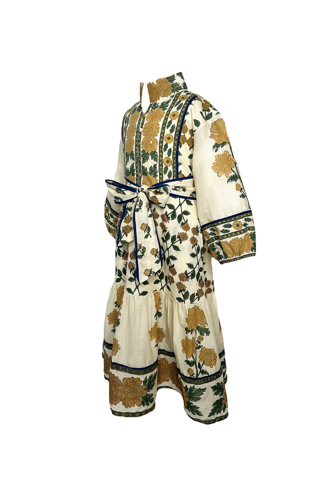 Little Girl’s SUE SARTOR Flounce | Honey/Olive Mum