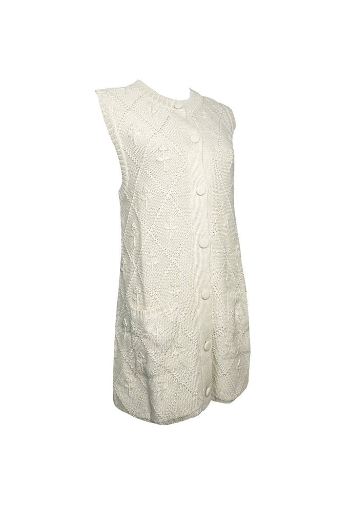 Long Vest | Ivory Trellis