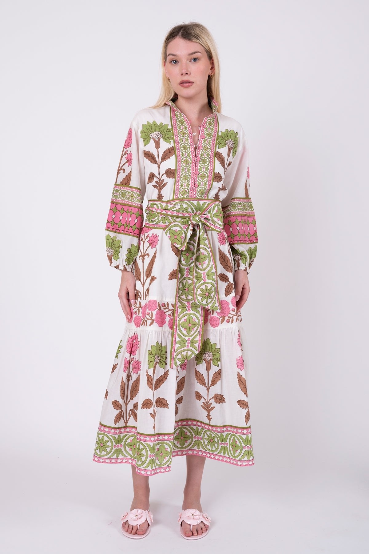 SUE SARTOR Flounce | Pink/Peridot Dahlia