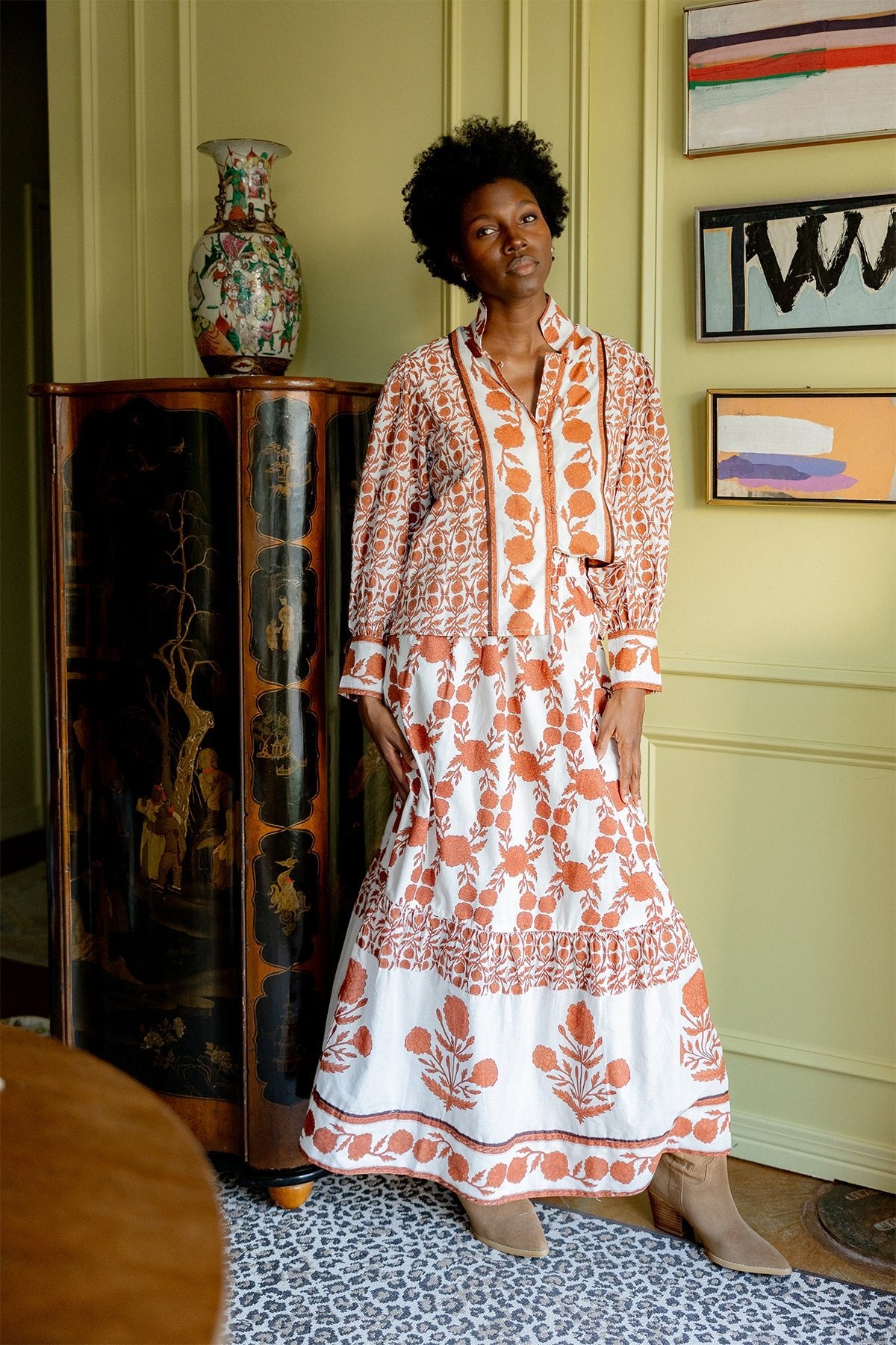 SUE SARTOR Flounce Skirt | Terracotta SUE SARTOR Marigold