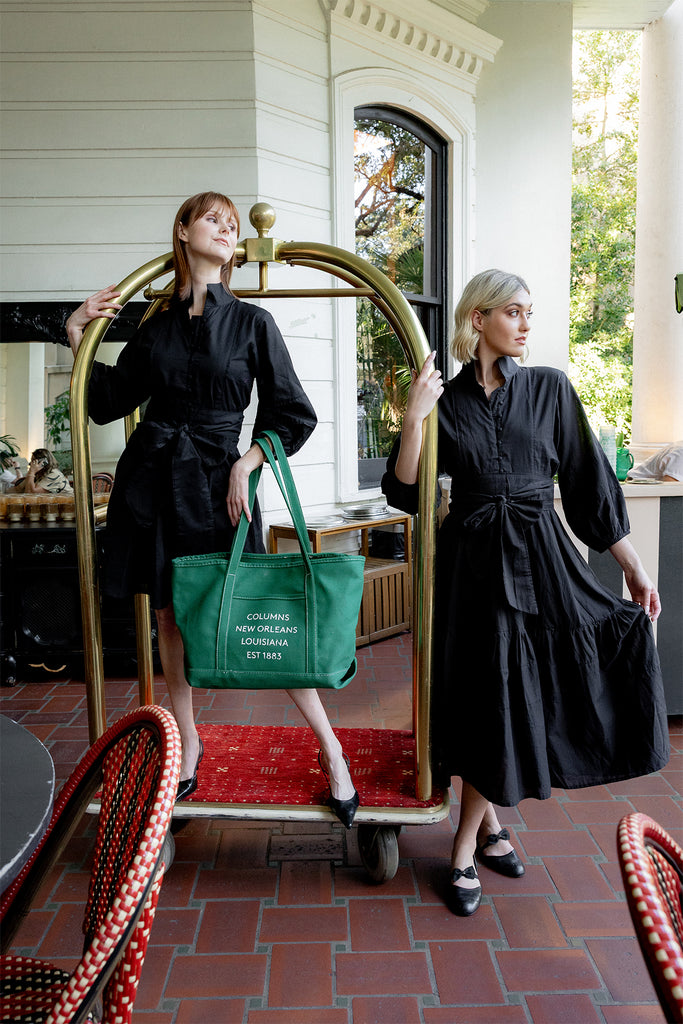 SUE SARTOR Flounce | Black Cotton Travel