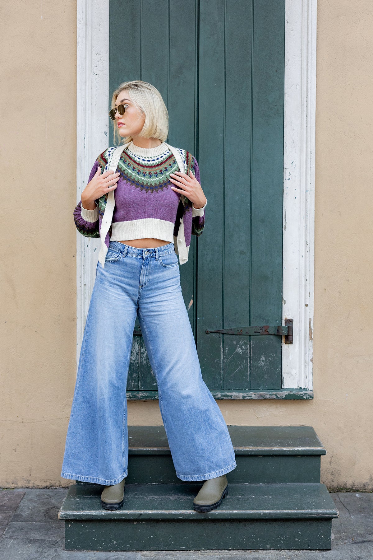 Boxy Vest | Plum/Burgundy Fair Isle