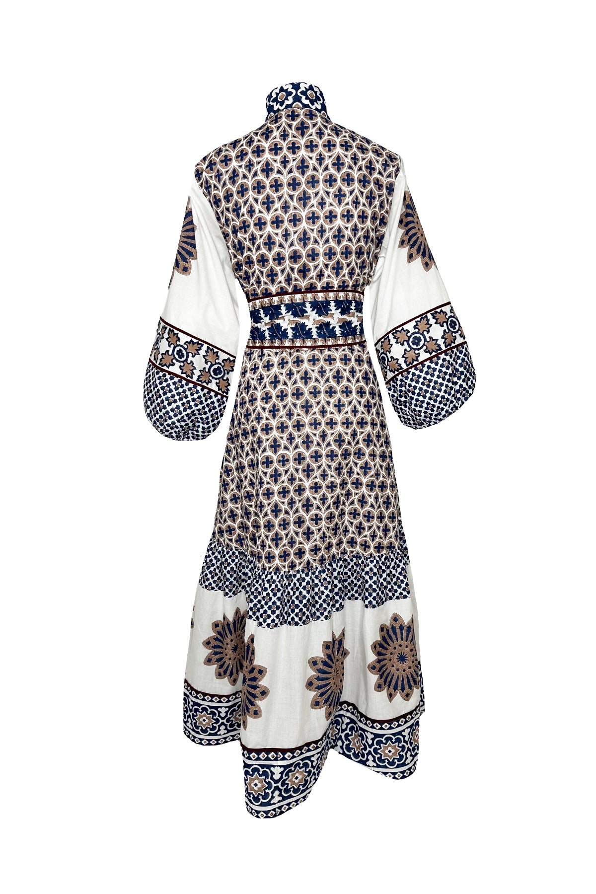SUE SARTOR Flounce | Mocha/Navy Piazza