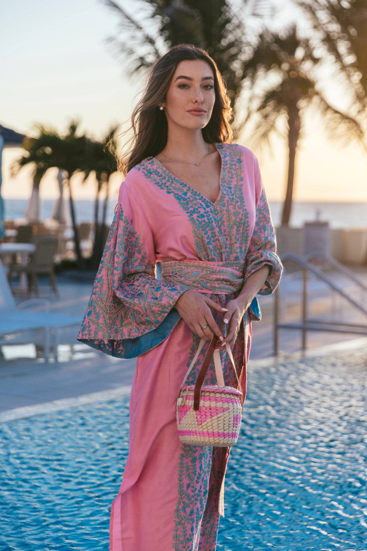 SS Kaftan | Begonia Pink / Robins Egg – SUE SARTOR