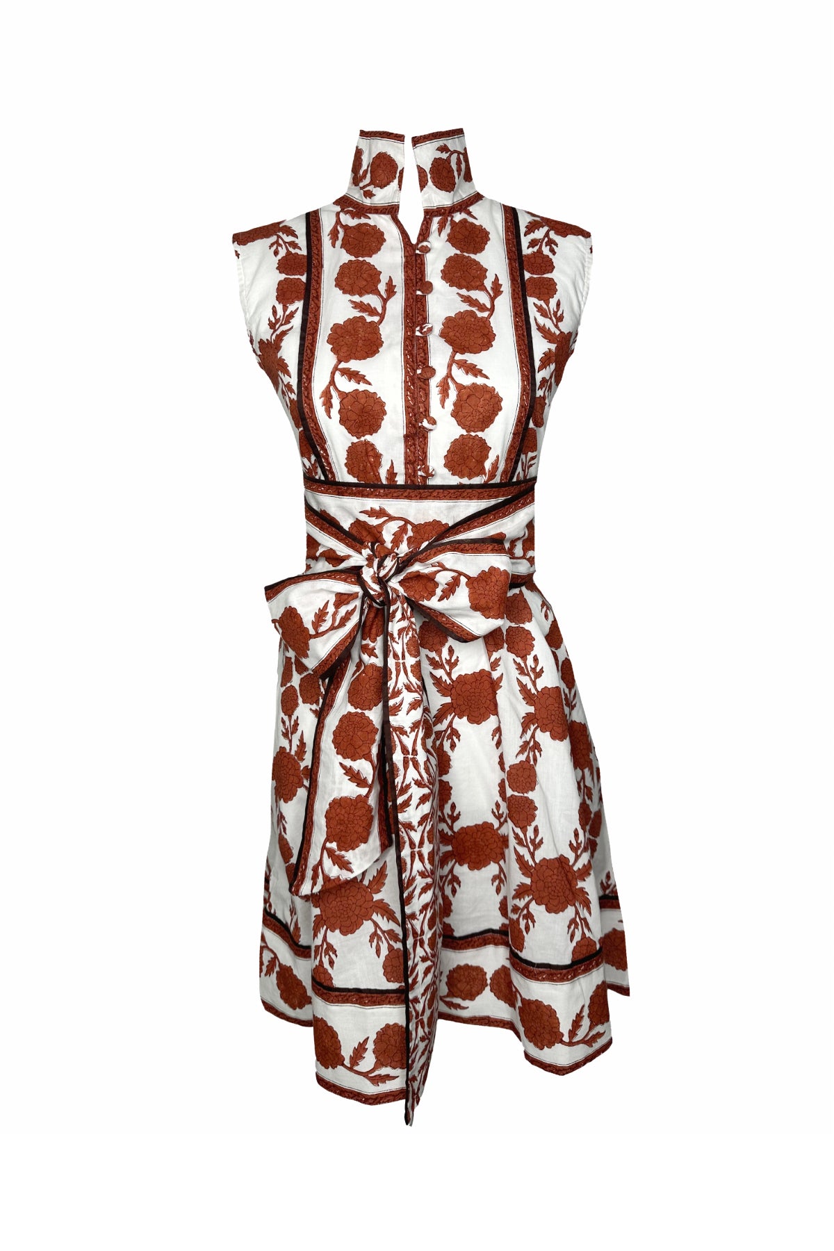 Sue Sartor Mini Sin Mangas Flounce™️ | Lirio vintage rojo/blanco