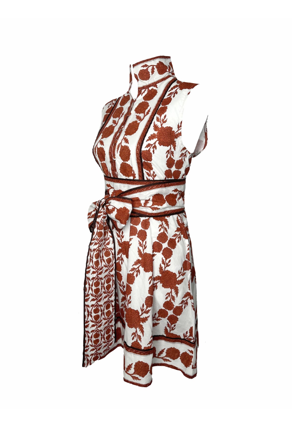 Sue Sartor Mini Sin Mangas Flounce™️ | Lirio vintage rojo/blanco