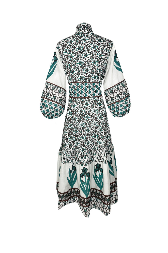 SUE SARTOR Flounce | Verdigris/Espresso Iris